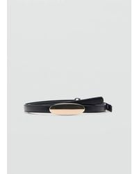 Mango - Thin Belt With Metal Detail - Lyst