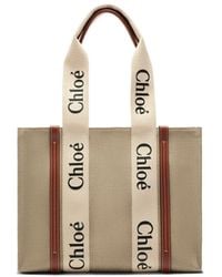Chloé - Medium Eco Woody Tote Bag With Strap, 100% Calf Leather - Lyst