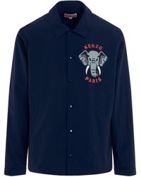 KENZO - 'Elephant Coach Jacket, Long Sleeves, Midnight, 100% Nylon, Size: Small - Lyst