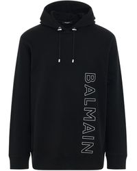 Balmain - Embossed Reflect Logo Hoodie, Long Sleeves, /, 100% Organic Cotton, Size: Medium - Lyst