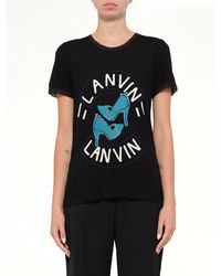 Lanvin - Embroidered Jersey Top - Lyst
