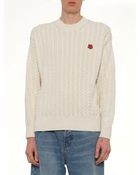 KENZO - Boke Flower Cable Knit Jumper - Lyst