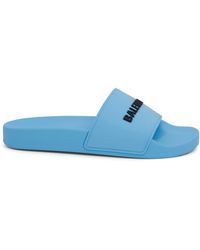 Balenciaga - 3D Logo Pool Slide Sandals, Sky/, 100% Tpu - Lyst