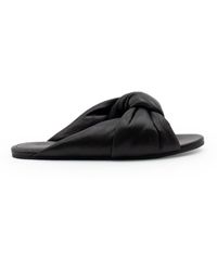 Balenciaga - Drapy Flat Sandals, , 100% Lambskin Leather - Lyst