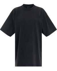 Balenciaga - Back Logo Rhinestones Oversized T-Shirt, Short Sleeves, /, 100% Cotton - Lyst