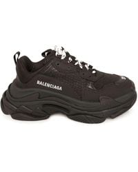 Balenciaga - Triple S Runner Leather And Mesh Trainers - Lyst