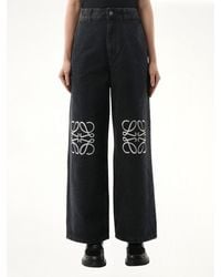 Loewe - Anagram Baggy Cotton Jeans - Lyst