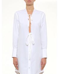 Maison Margiela - V Neck Midi Dress - Lyst