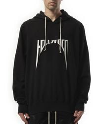 Rick Owens - Hollywood Curved Print Oversized Hoodie, 100% Cotton, Size: Medium - Lyst