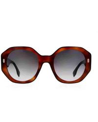 Fendi - Fe40045I Geometric Sunglasses With Gradient Smoke Lens - Lyst