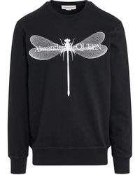 Alexander McQueen - Dragonfly Print Sweatshirt, Long Sleeves, /, 100% Cotton, Size: Medium - Lyst