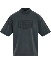 Maison Margiela - Mock Neck Number Logo T-Shirt, Short Sleeves, Washed, 100% Cotton, Size: Large - Lyst