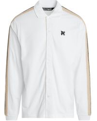 Palm Angels - 'Monogram Track Long Sleeve Polo, Off, 100% Cotton, Size: Small - Lyst