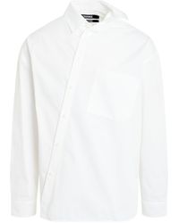 Jacquemus - Cuadro Asymmetric Shirt, Long Sleeves, , 100% Cotton - Lyst