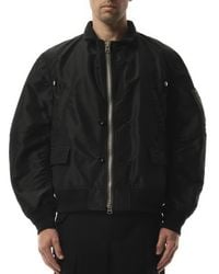 Sacai - Nylon Twill Double Breasted Bomber Jacket, 100% Nylon - Lyst