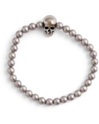 Alexander McQueen - Skull Beaded Bracelet, , 100% Metal - Lyst