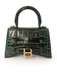 Balenciaga - Hourglass Xs Croco Embossed Bag, Forest, 100% Leather - Lyst