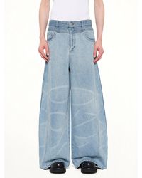 Feng Chen Wang - Wide Leg Denim Trousers - Lyst