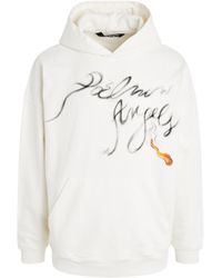 Palm Angels - Foggy Pa Hoodie, Long Sleeves, Off, 100% Cotton, Size: Medium - Lyst