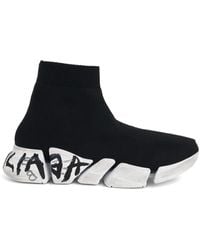 Balenciaga - Speed 2.0 Graffiti Knit Sneakers, /, 100% Polyester - Lyst