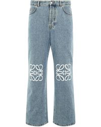 Loewe - Anagram Baggy Jeans, Mid Denim, 100% Cotton - Lyst