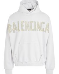 Balenciaga - Tape Type Cotton Hoodie - Lyst
