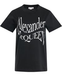 Alexander McQueen - Warped Print T-Shirt, Short Sleeves, , 100% Cotton - Lyst