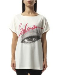 Balmain - Boatneck Eye Print Top, Short Sleeves, 100% Cotton - Lyst
