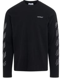 Off-White c/o Virgil Abloh - Off- Stitch Diagonal Skate Fit Long Sleeves T-Shirt, , 100% Cotton, Size: Medium - Lyst