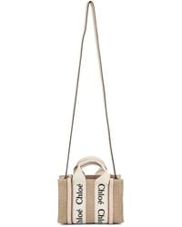 Chloé - Mini Woody Tote Bag, Cement, 100% Calf Leather - Lyst