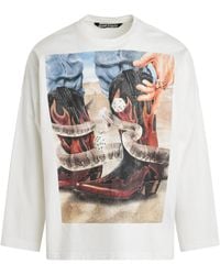 Palm Angels - 'Dice Game Long Sleeve Loose T-Shirt, Off, 100% Cotton, Size: Small - Lyst