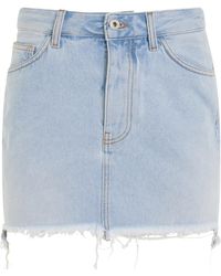 Off-White c/o Virgil Abloh - Twisted Bleach Mini Skirt, Light, 100% Cotton - Lyst