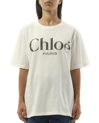 Chloé - Logo T-Shirt, Short Sleeves, 100% Cotton, Size: Small - Lyst
