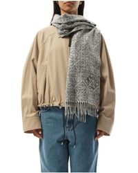 Loewe - Anagram Wool Cashmere Scarf, 100% Wool - Lyst