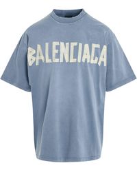 Balenciaga - Tape Logo Vintage T-Shirt, Short Sleeves, Faded, 100% Cotton, Size: Large - Lyst