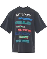 we11done - Multi Logo T-Shirt, Round Neck, Short Sleeves, , 100% Cotton - Lyst