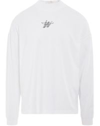 we11done - 'High Neck Wd Logo Long Sleeve T-Shirt, Round Neck, , 100% Cotton, Size: Small - Lyst