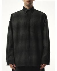 Balenciaga - Oversized Wool Check Shirt, 100% Polyester - Lyst