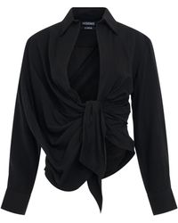 Jacquemus - Bahia Tied Sash Shirt, Long Sleeves - Lyst