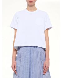 Sacai - Denim X Cotton Jersey T-Shirt - Lyst
