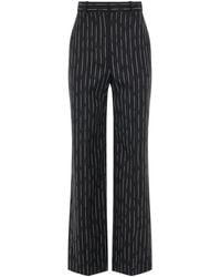 McQueen - Certified Broken Stripe Wool Pants, 100% Cotton - Lyst
