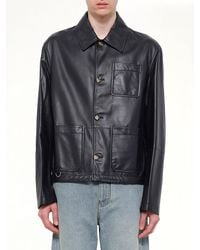 Loewe - Leather Workwear Jacket - Lyst