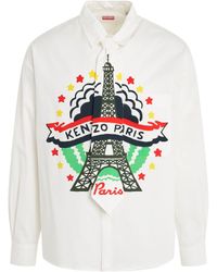 KENZO - Drawn Varsity Tie Shirt, Long Sleeves, , 100% Cotton - Lyst