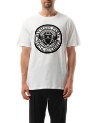 Balmain - Coin Flock Reg Fit T-Shirt, Round Neck, Short Sleeves, 100% Cotton, Size: Small - Lyst