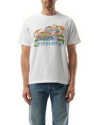 Casablanca - 'The Road To Knowledge T-Shirt, Short Sleeves, , 100% Cotton, Size: Small - Lyst