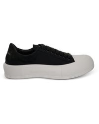 Alexander McQueen - Deck Lace Up Canvas Sole Plimsoll Sneakers, /, 100% Fabric - Lyst