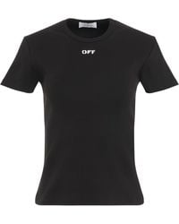 Off-White c/o Virgil Abloh - Off- Off Stamp Rib Basic T-Shirt, Round Neck, Short Sleeves, , 100% Cotton - Lyst