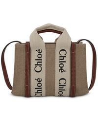 Chloé - Woody Tote Bag With Strap, 100% Cotton - Lyst