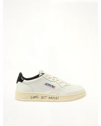 Autry - Leather Low-Top Perforated Sneakers - Lyst