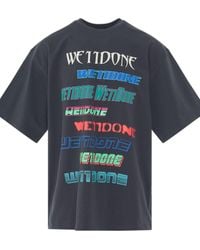 we11done - Multi Logo T-Shirt, Round Neck, Short Sleeves, 100% Cotton, Size: Small - Lyst
